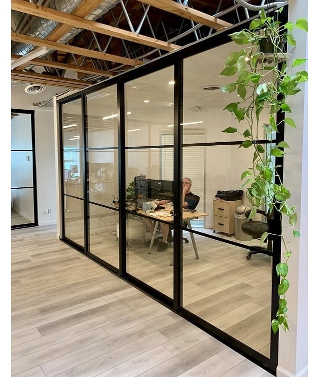 Modern commercial interior glass office partitions