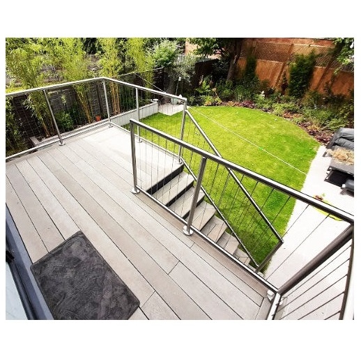 Wire Rope Balustrade Handrail Stainless Steel Vertical Cable Railing