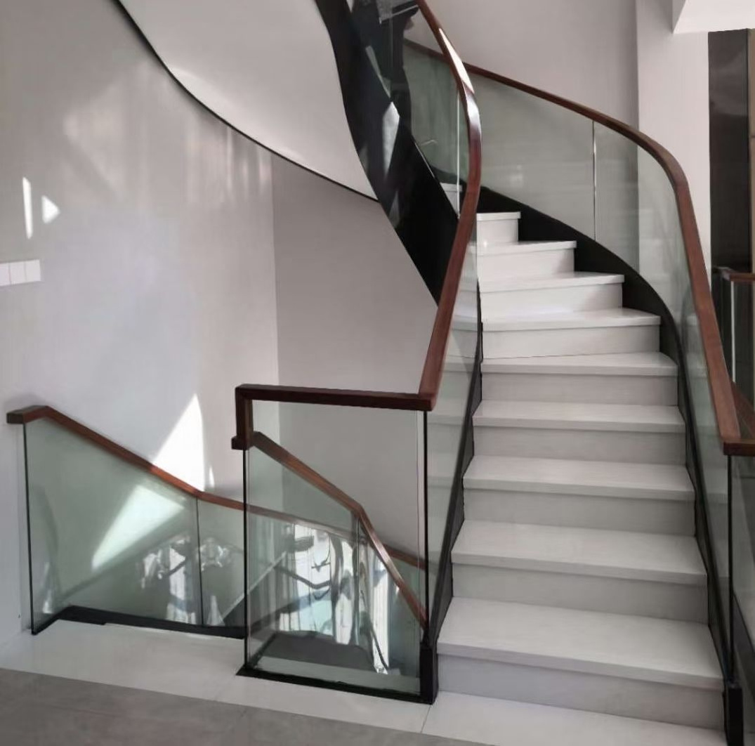 Manufacturer Customized Stair Marble Curved Staircase