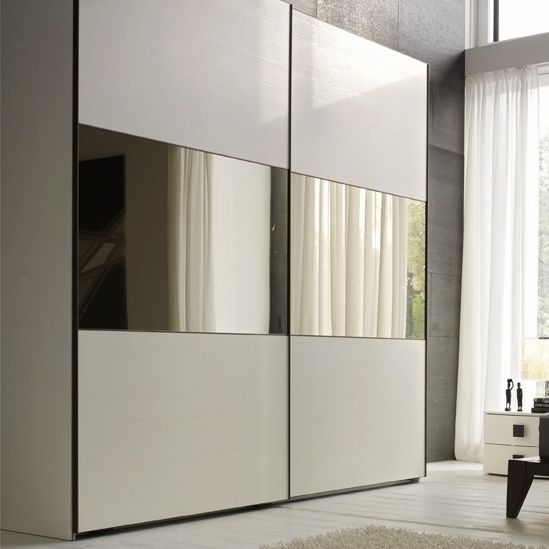 Modern wardrobe closet large clothing armoire with mirror doors