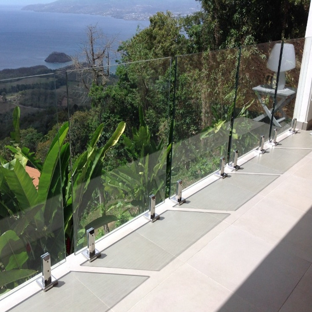 Stainless Steel System Glass Spigots Balcony Railings Outdoor