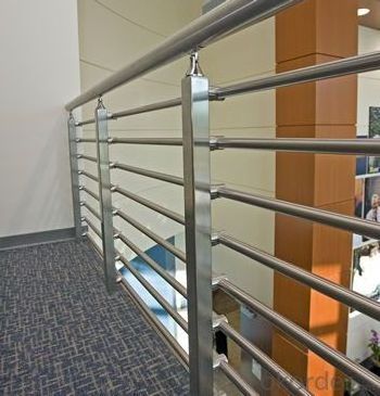 Modern stair balcony stainless steel grill railing designs with steel pipe holder hardware