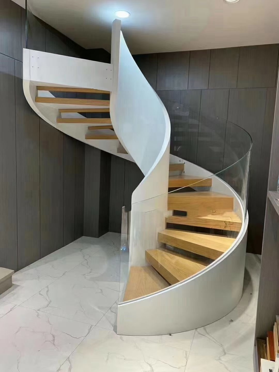 Manufacturer Customized Stair Marble Curved Staircase