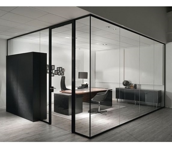 Modern commercial interior glass office partitions