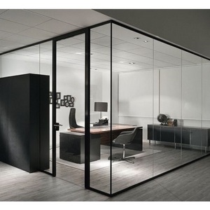 Modern commercial interior glass office partitions