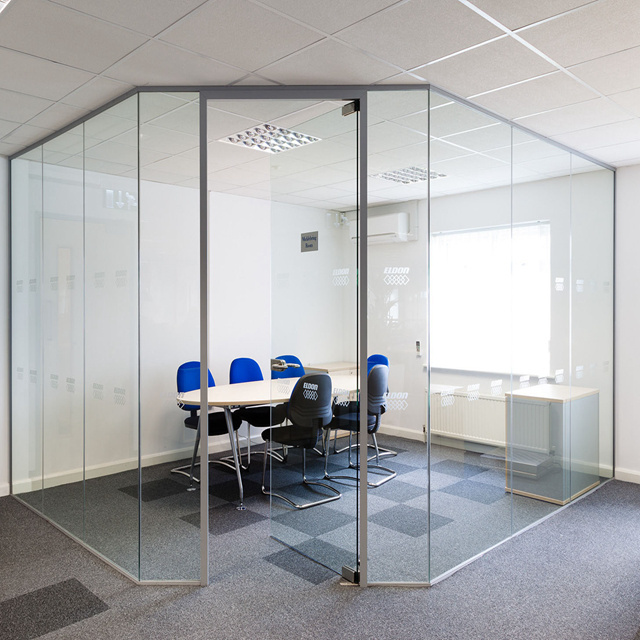 Acoustic Double Glazed Glass Office Partition Walls Cost Frameless Glass Partition System