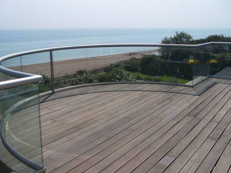 Outdoor Curved Stair Railing Kits/Glass Deck Railing