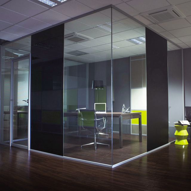 Acoustic Double Glazed Glass Office Partition Walls Cost Frameless Glass Partition System