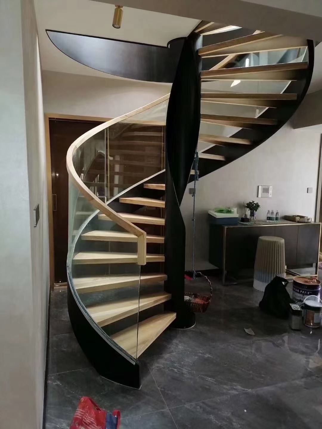 Manufacturer Customized Stair Marble Curved Staircase