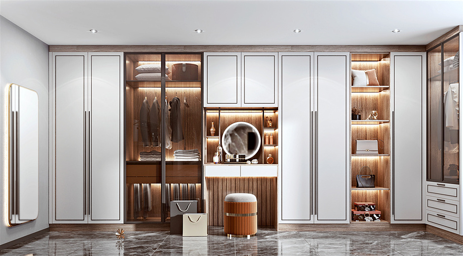 Glossy PET PVC Luxury Whole House Custom Wooden Wardrobe Closet wardrobes bedroom furniture wardrobes closets