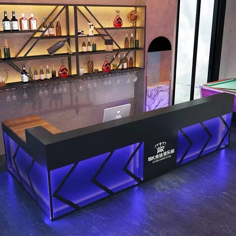 Custom Made Hotel Bar Reception Table U L Shape Bar Counter Desk