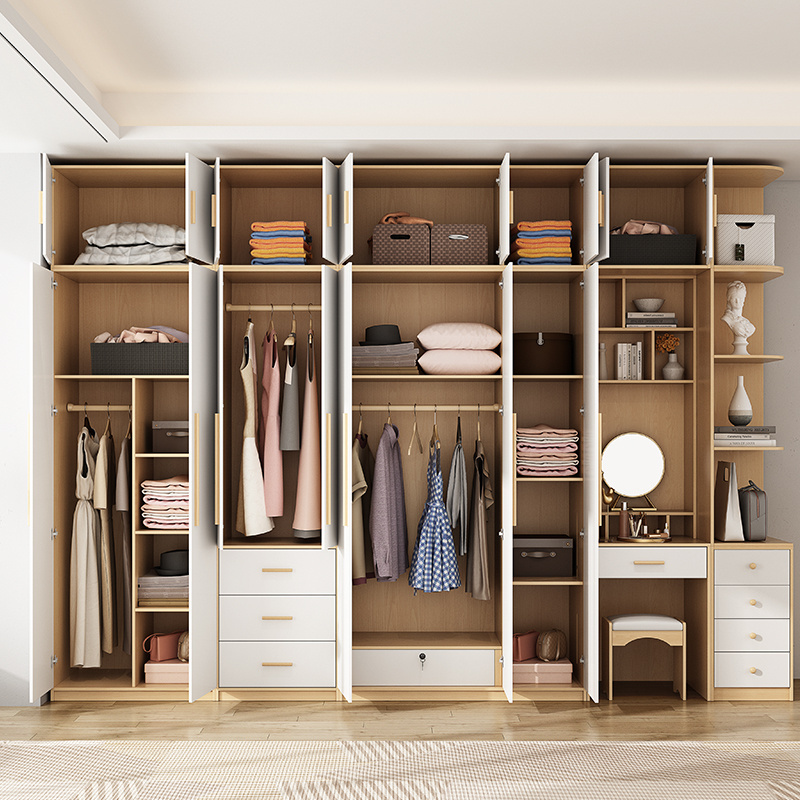 Bedroom Furniture Custom Made Walk In Closet Wardrobe With Dressing Table Corner Bookshelf Drawers