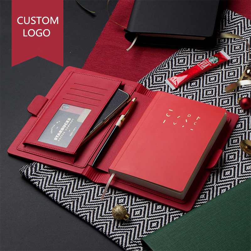 High quality leather hand book travel diary pocket notebook green/red/black christmas composition notebook unruled