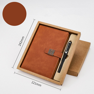 High quality PU leather composition notebook set with pen vintage magnetic buckle notebook gift set