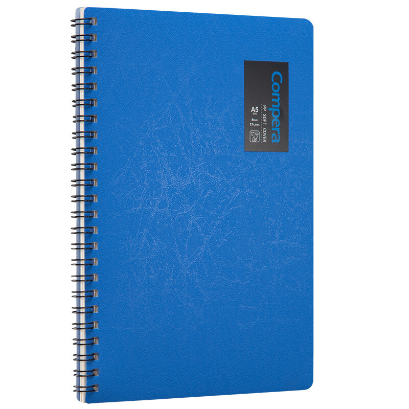 Wholesale PP soft cover promotional notebook factory custom A5 double coil waterproof spiral notebook