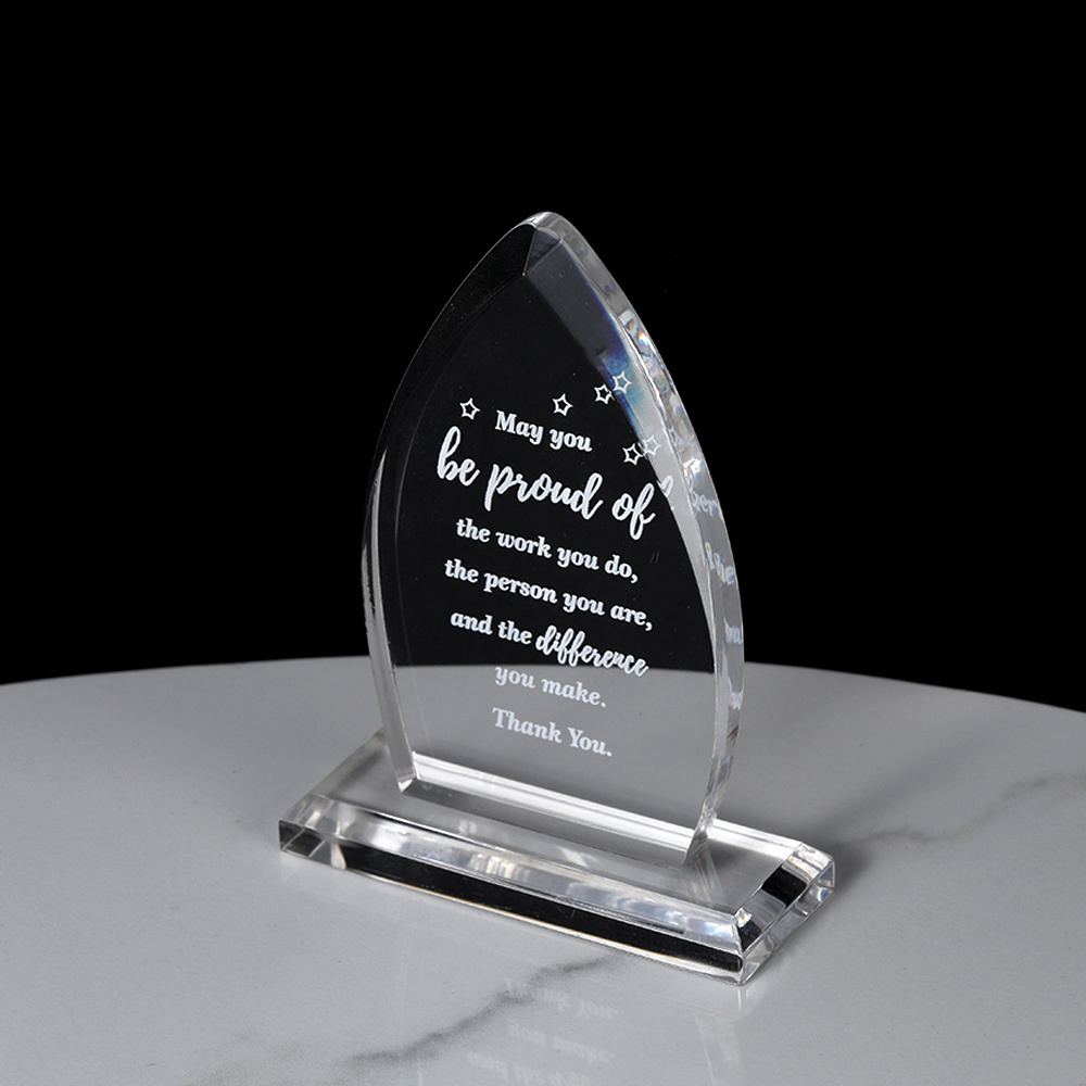 OEM Factory Custom Crystal Acrylic Heart Shaped Plaque Acrylic Awards Medals Blank Acrylic Award Trophy Plaque