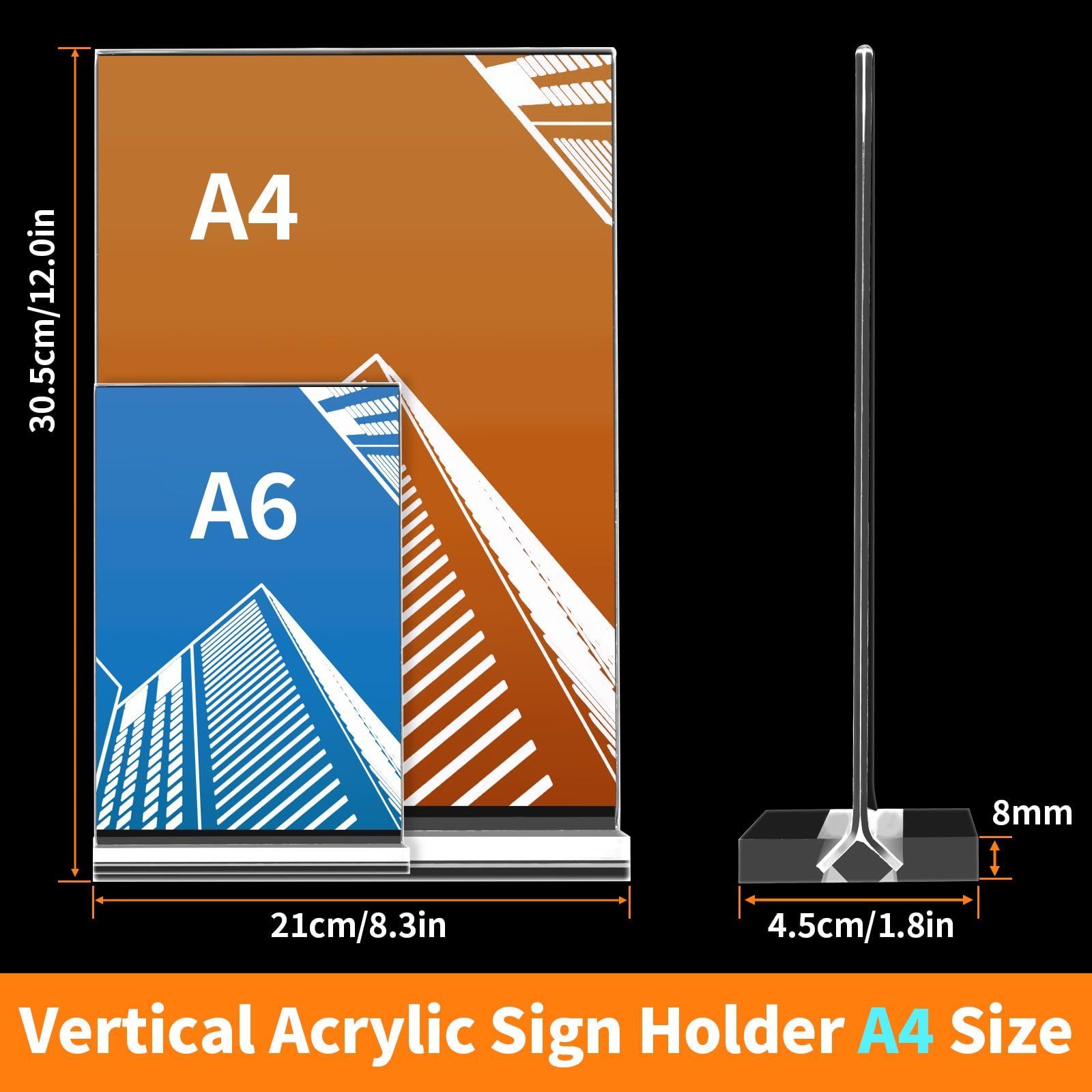 High Quality Tabletop Menu Display Stand Clear Desktop Stand Signage Display Double Sided Acrylic Sign Holder