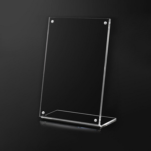 A4 Clear Acrylic Vertical L Shape Desktop Slanted Back Acrylic Landscape Portrait Sign Holder