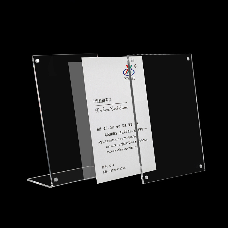 A4 Clear Acrylic Vertical L Shape Desktop Slanted Back Acrylic Landscape Portrait Sign Holder