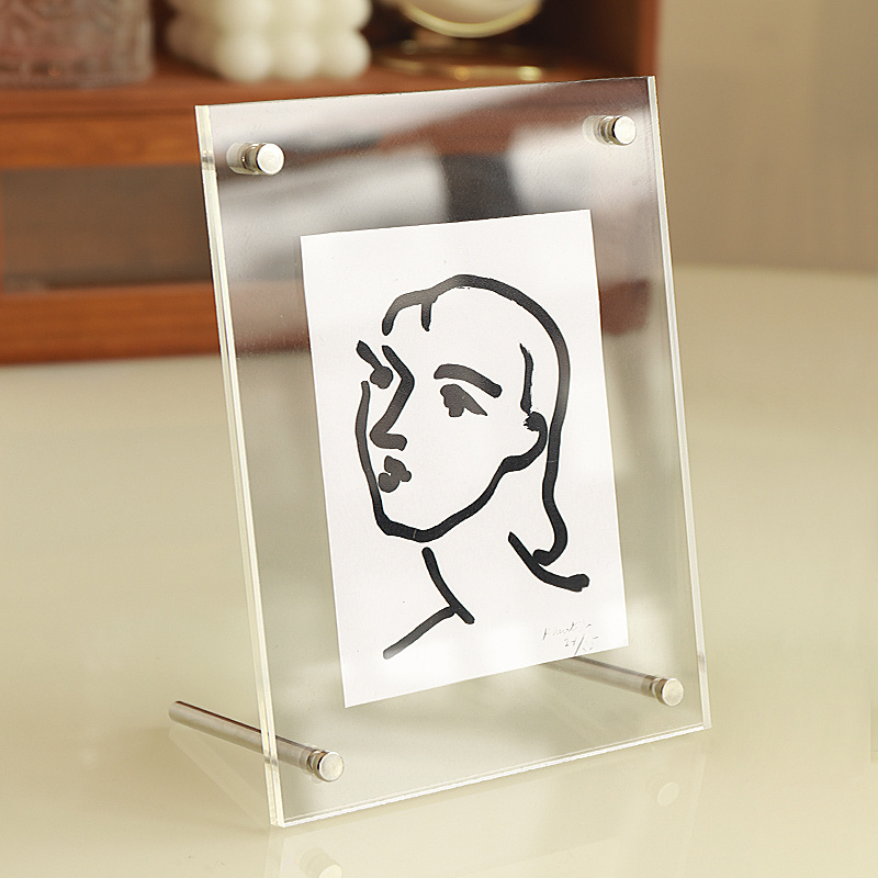 Family photo  Art Digital Picture Acrylic Frame Clear Acrylic Sign Holder Desktop Free Standing Acrylic Decorative Poster frame