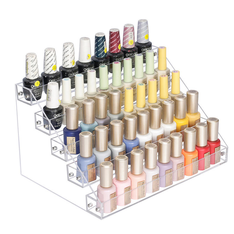 Factory Custom Detachable Acrylic Paint Organizer Cosmetics Storage Holder Stand Acrylic Nail Polish Display Rack