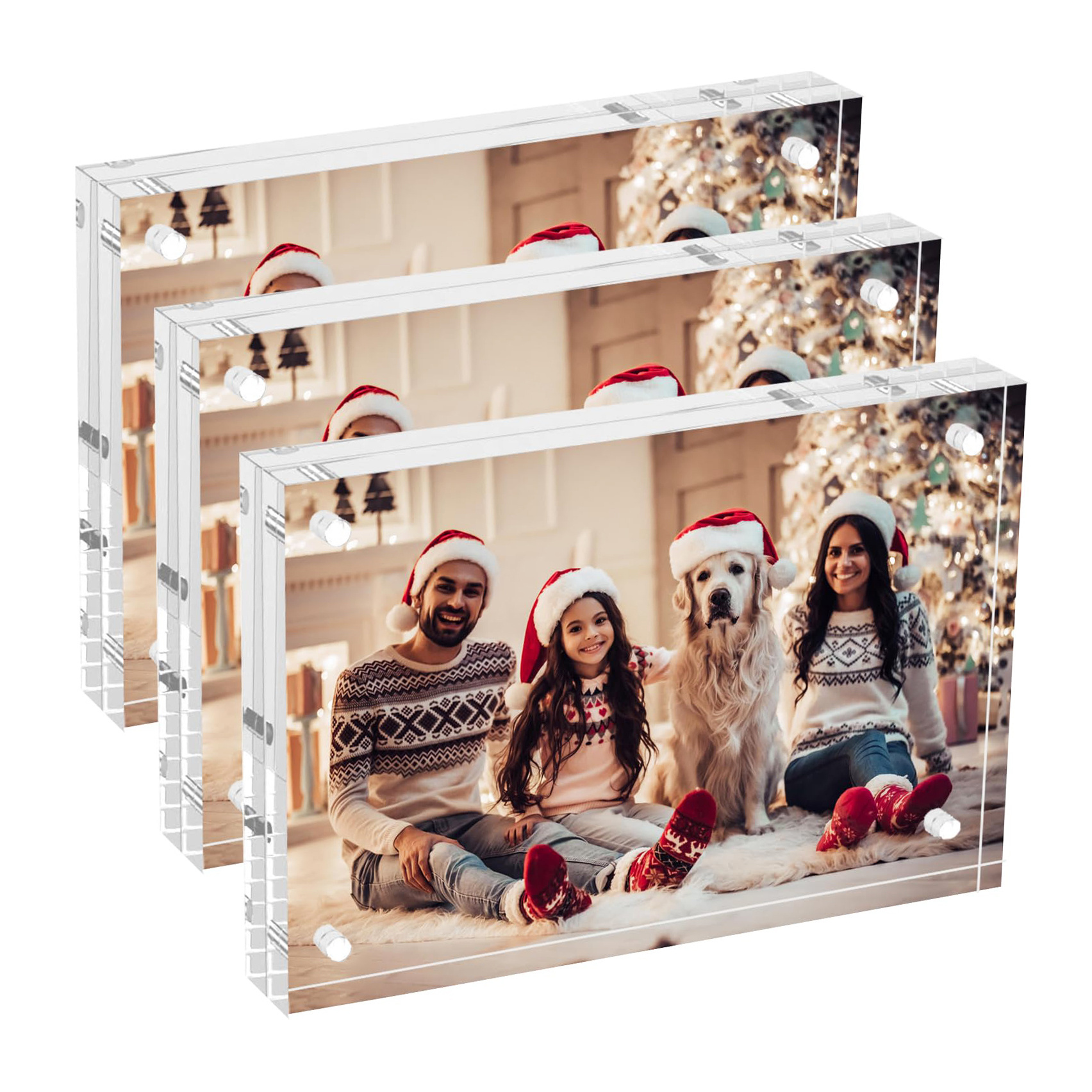 Custom Sized Desktop Display Double-Sided Clear Acrylic Picture Card Frame Magnetic Acrylic Photo Frame