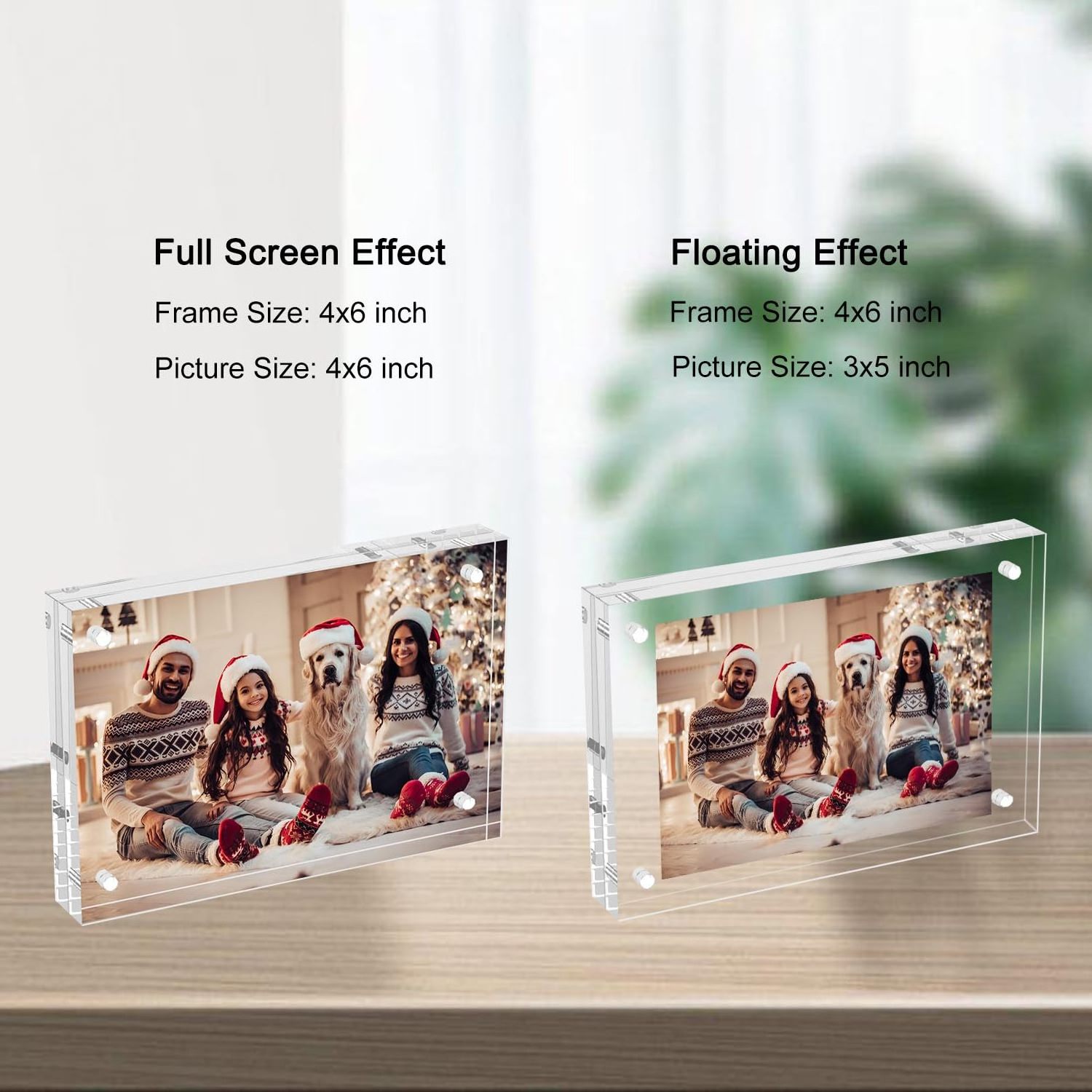 Custom Sized Desktop Display Double-Sided Clear Acrylic Picture Card Frame Magnetic Acrylic Photo Frame