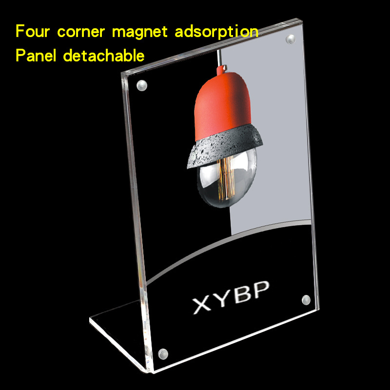 Top Selling L-type Strong Magnetic All Acrylic Stores Counter Displays Table Cards