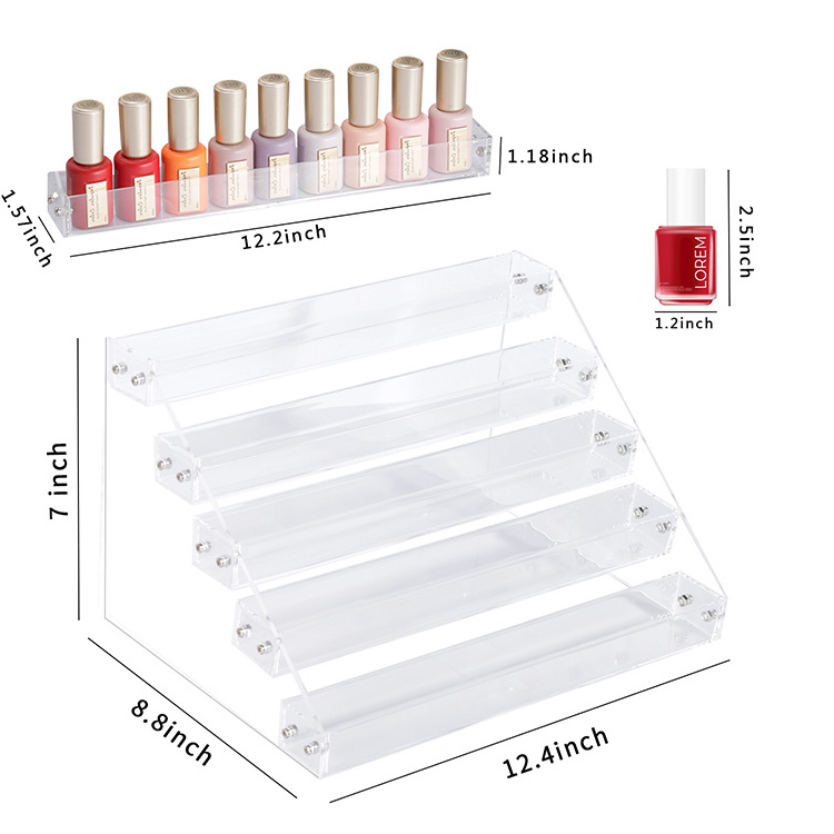 Factory Custom Detachable Acrylic Paint Organizer Cosmetics Storage Holder Stand Acrylic Nail Polish Display Rack