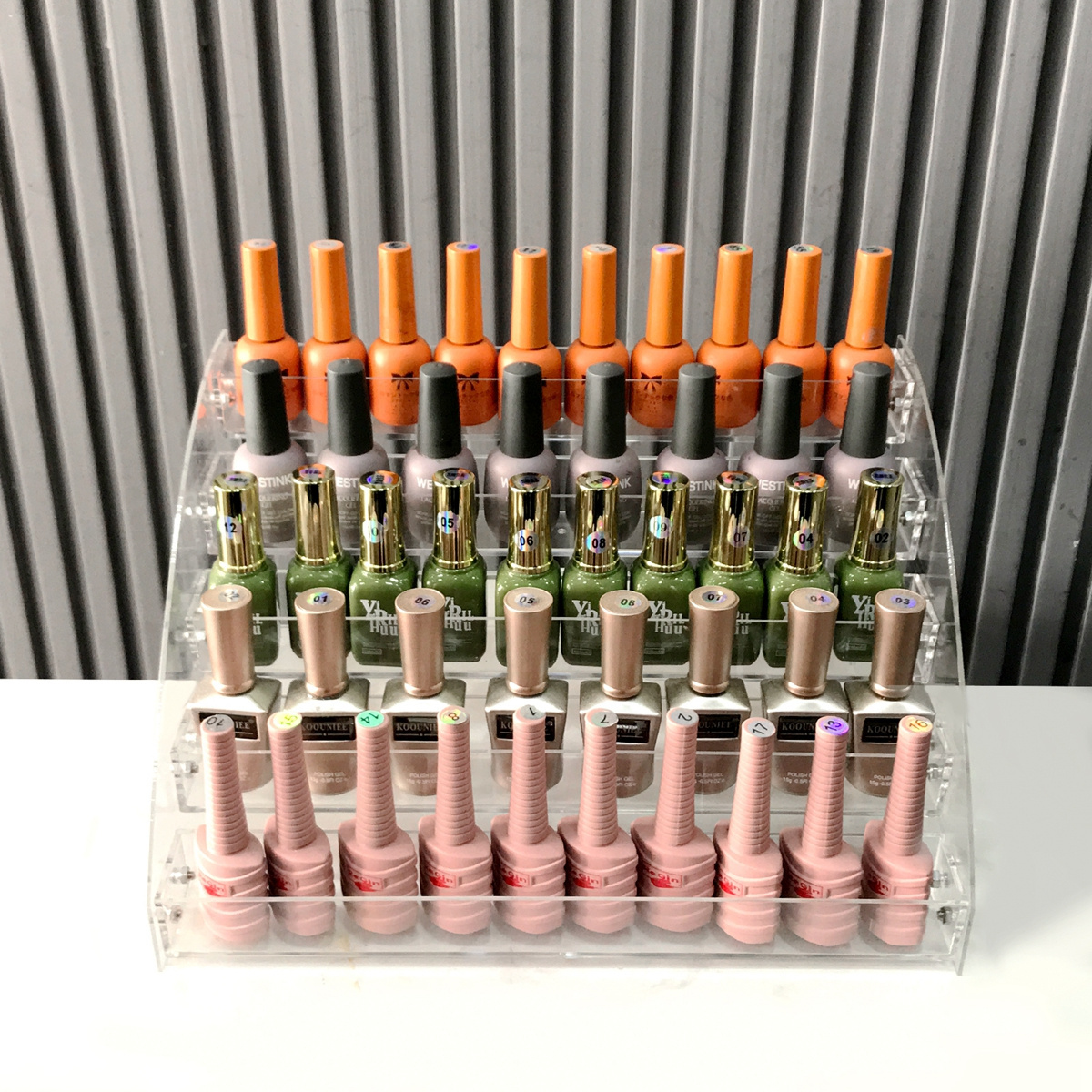 Factory Custom Detachable Acrylic Paint Organizer Cosmetics Storage Holder Stand Acrylic Nail Polish Display Rack