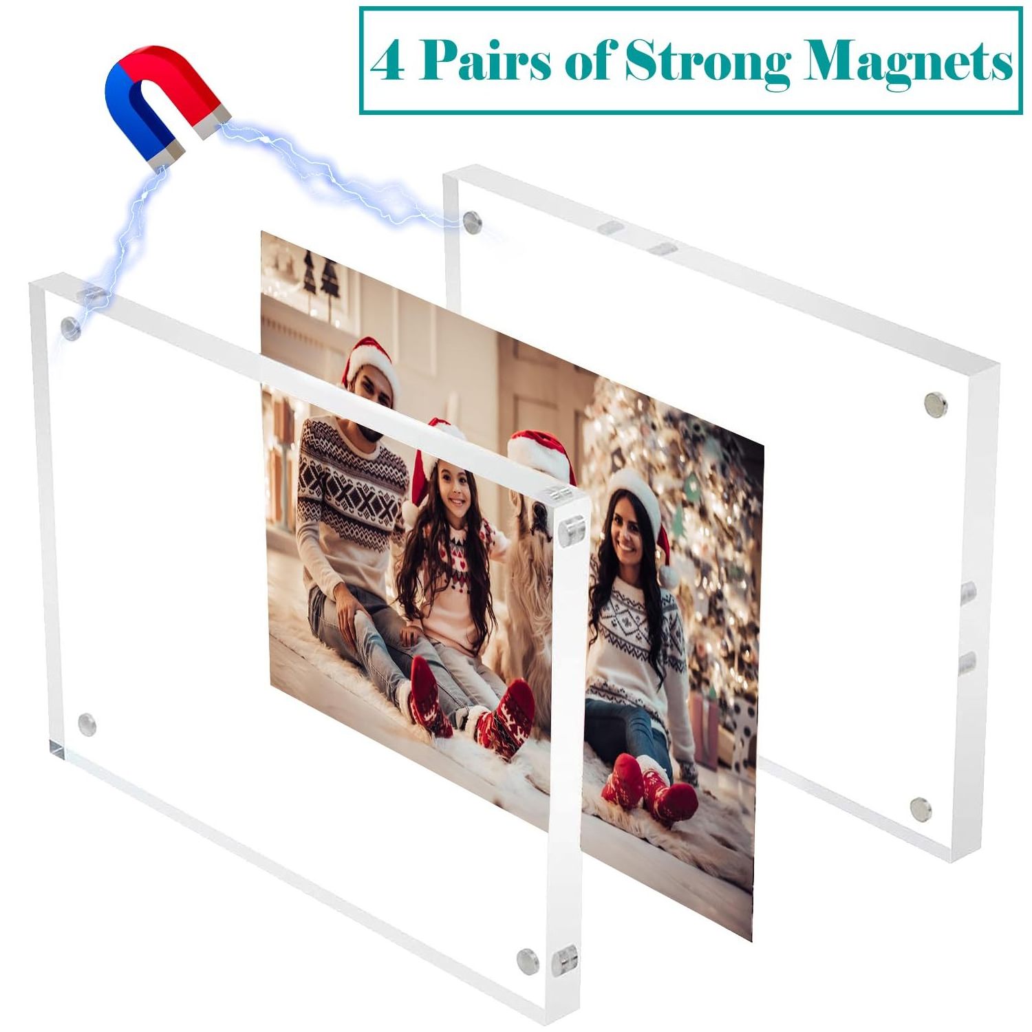 Custom Sized Desktop Display Double-Sided Clear Acrylic Picture Card Frame Magnetic Acrylic Photo Frame