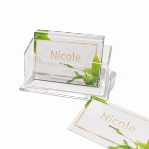 Visiting Card Acrylic Holder Single Compartment Acrylic Vertical Business Card Holder Desktop Office Business Card Display Box