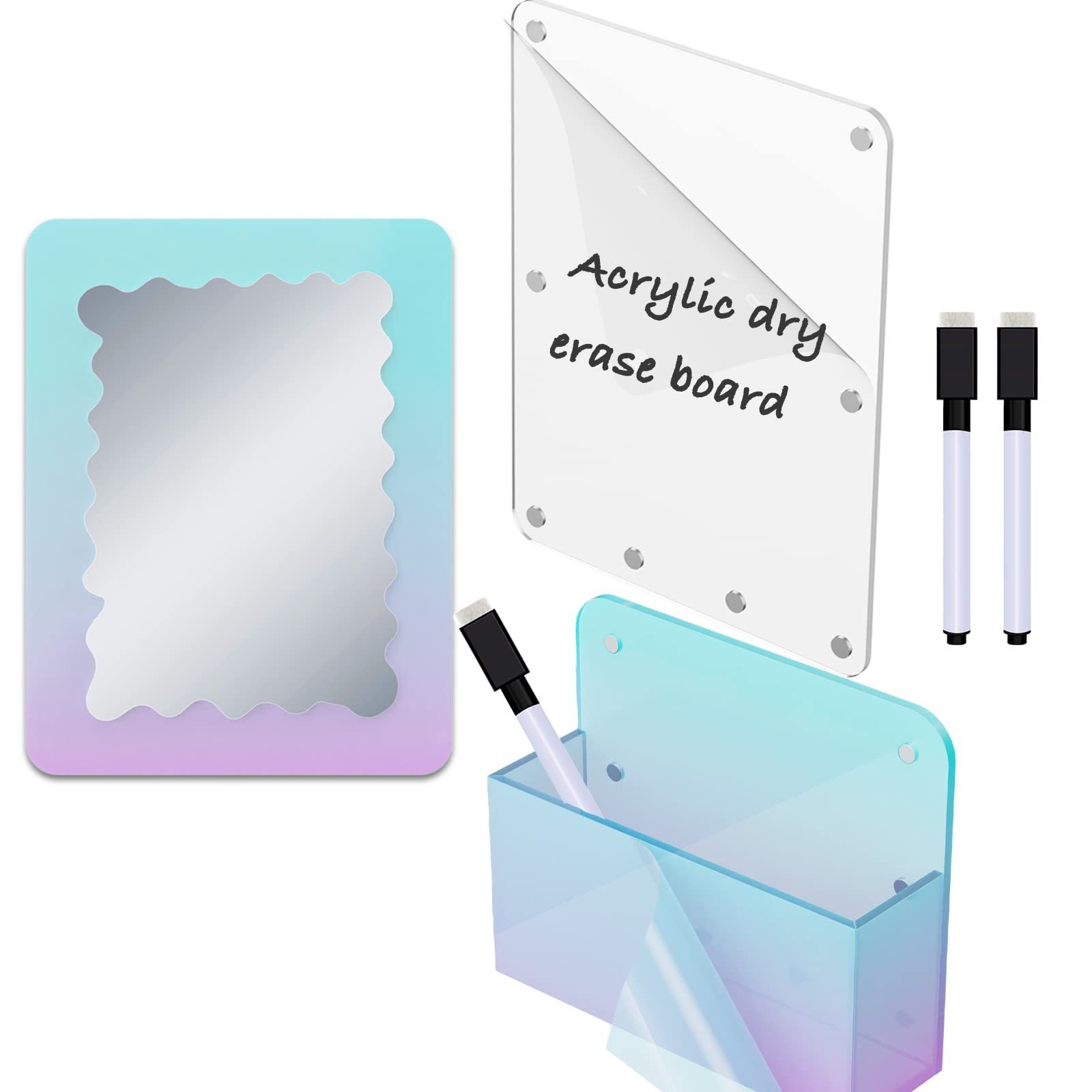 School Locker Accessories Kit Magnetic Locker Mirror Pen Holder Magnetic Dry Erase Board Dry Erase Markers