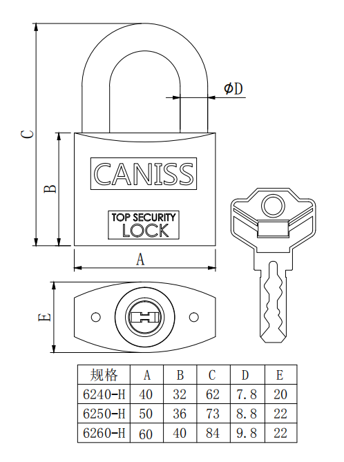 Security wholesale zinc alloy 40mm alarm padlock lock for front door