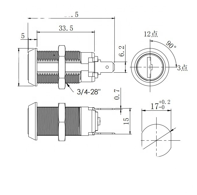 Safe euro cylinder key code combination switch electric lock