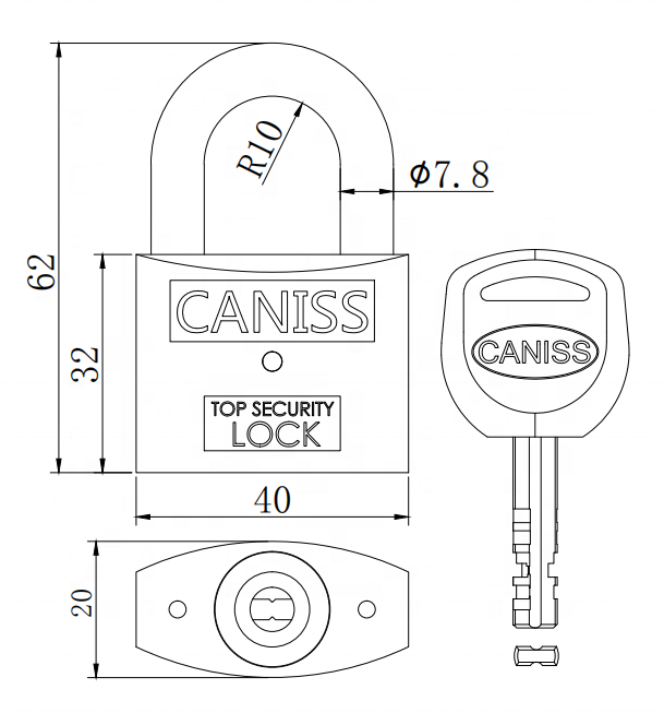 Security zinc alloy key code sliding door padlock