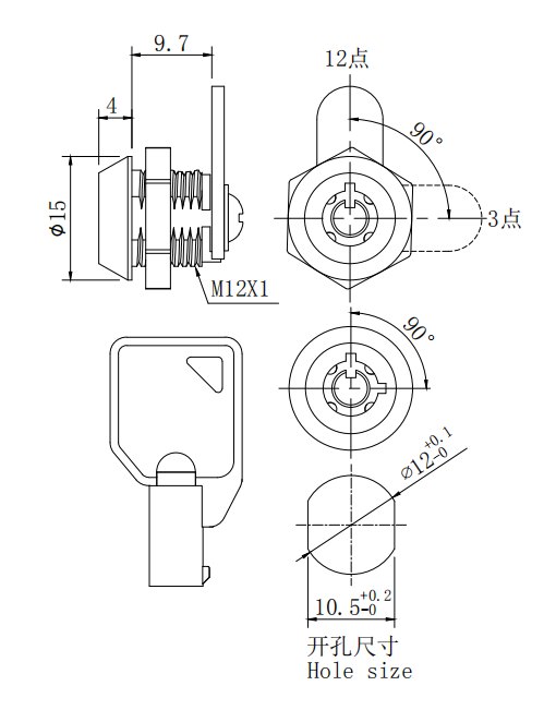 Security manufacturer gun box euro cylinder code combination cam lock