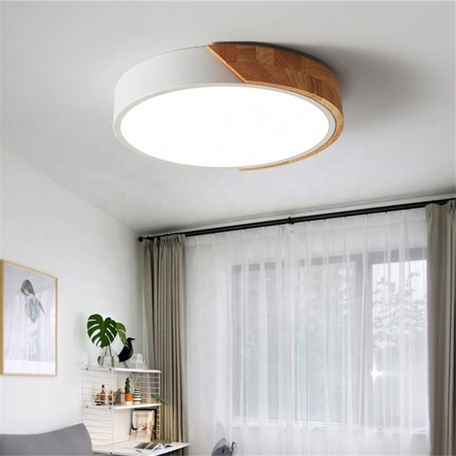 Outdoor Flush Mounted Iron Round Recessed Double Rechargeable Light Remote Control Ceiling Lights For Room