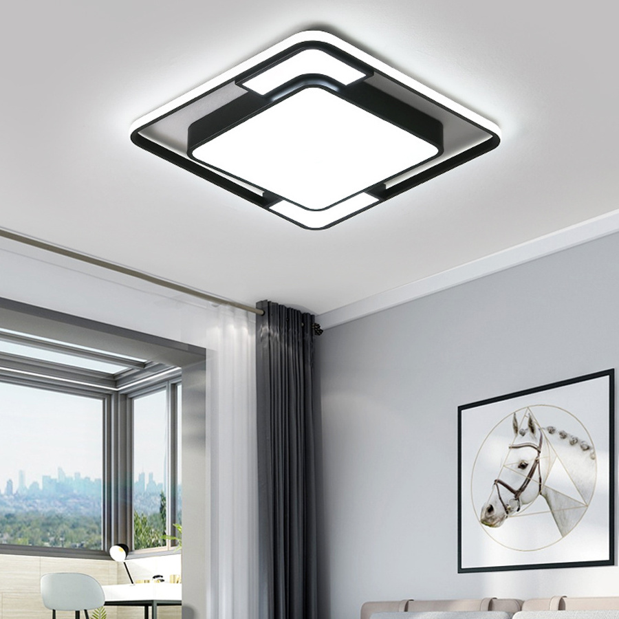 High Brightness Home Lighting Dimmable LED Ceiling Lamp Black And Gold Ceiling Light With Remote Control APP Control