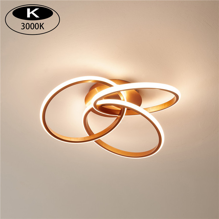 Modern fashion Style Aluminum Living Room Bedroom Hallway Indoor Smart Home Lighting Rounds Gold 56W Led Ceiling Lamp