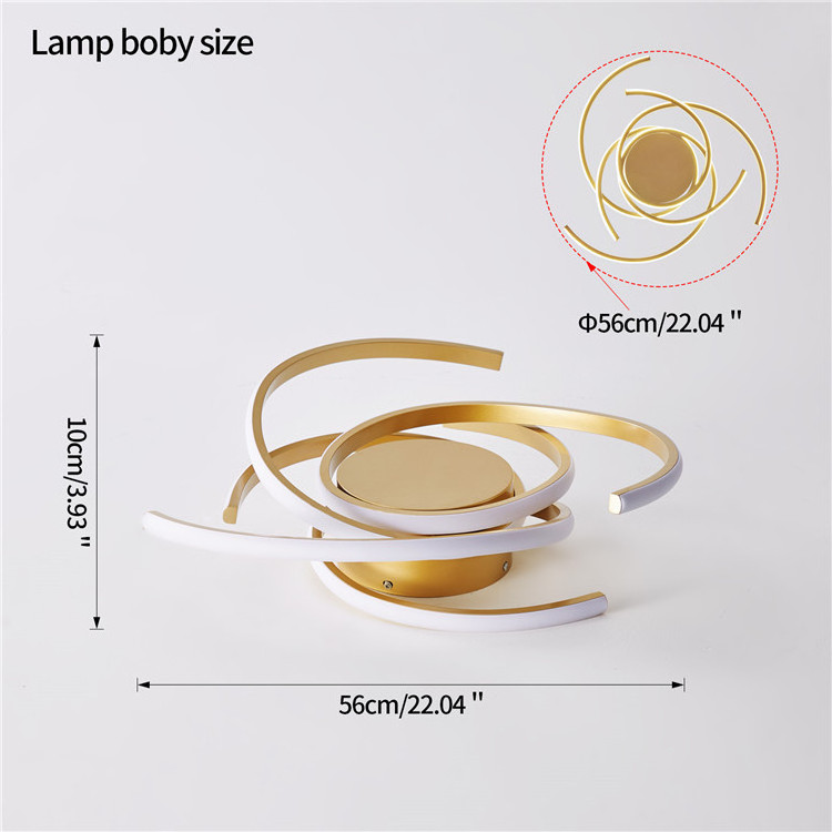 Modern Aluminum Silicone Gold Led Ceiling Lights For Living Room Bedroom Surface Mounted Ceiling Lamp