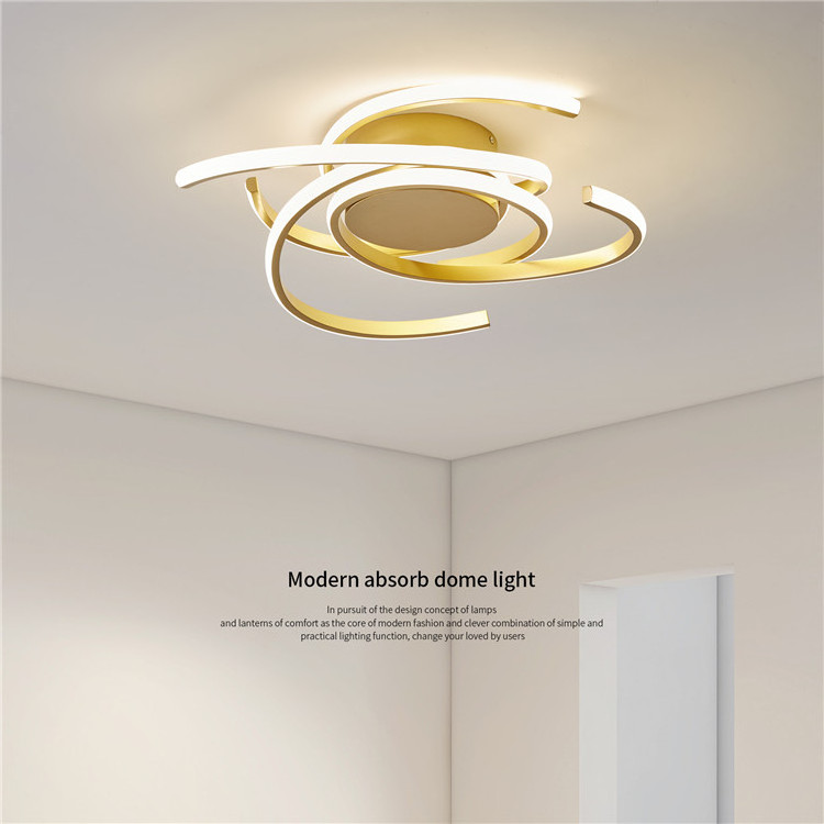 Modern Aluminum Silicone Gold Led Ceiling Lights For Living Room Bedroom Surface Mounted Ceiling Lamp