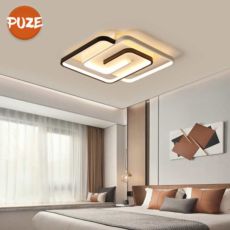 High Lumen Bedroom Simple Modern Style Lighting Ultra Thin Iron Acrylic Smart Home Square Led Ceiling Light