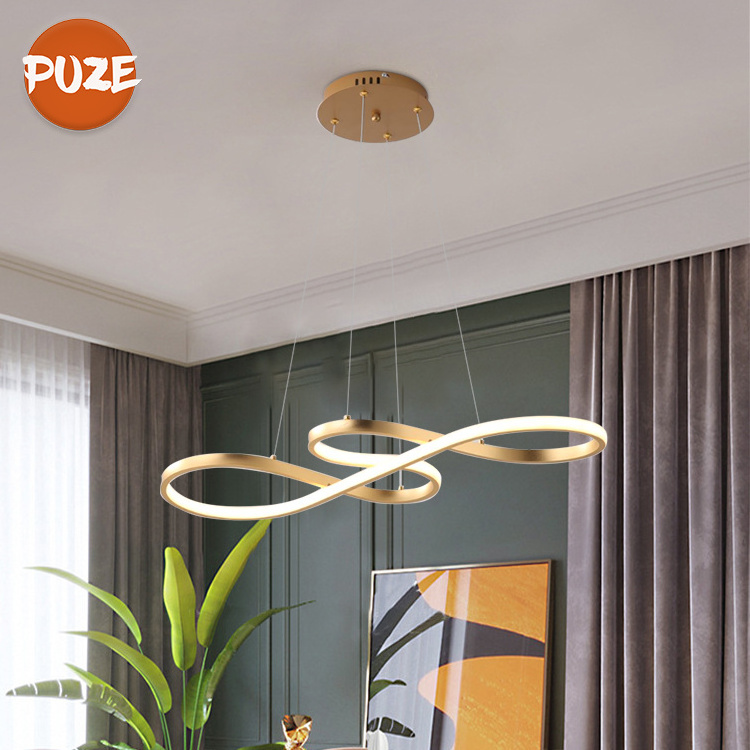 Hot Sale High Quality Circle Rings Hanging Pendant Lights Bedroom Living Room Nordic Modern Led Chandelier