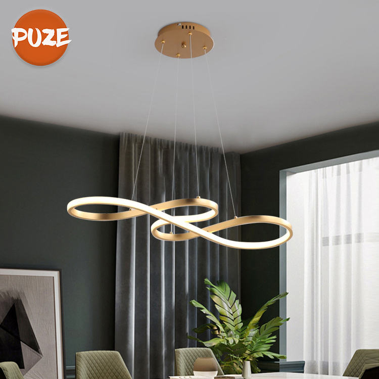 Hot Sale High Quality Circle Rings Hanging Pendant Lights Bedroom Living Room Nordic Modern Led Chandelier