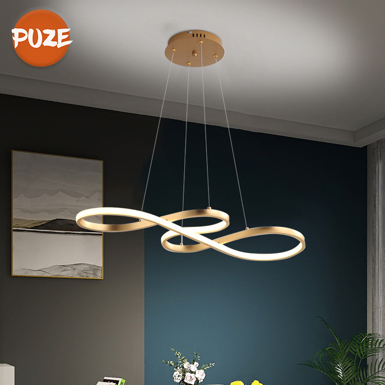 Hot Sale High Quality Circle Rings Hanging Pendant Lights Bedroom Living Room Nordic Modern Led Chandelier