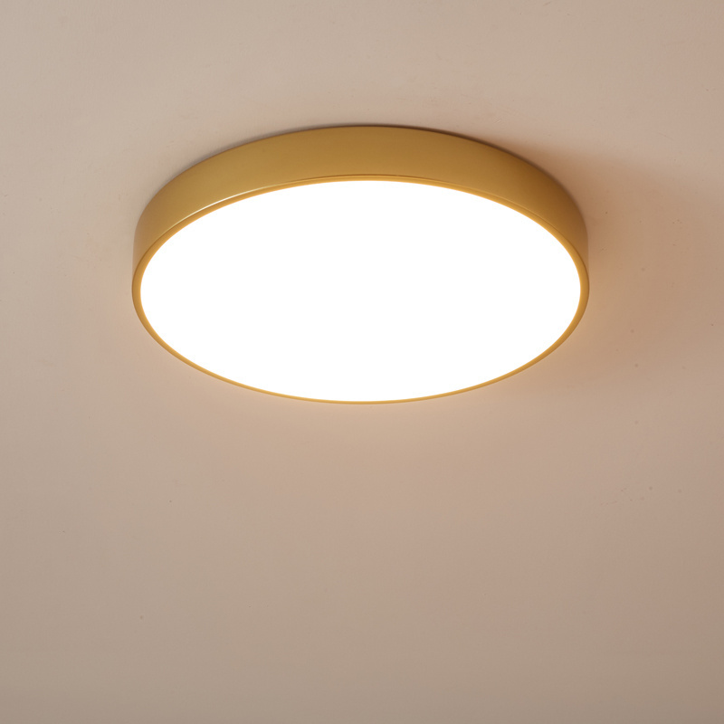 Led Ceiling Light 18 Watt PUZHUOER 30*30*5cm Dimmable Round Gold Light Fixtures Ceiling Mounted