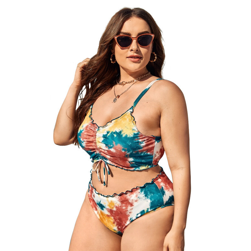 Mature Women Open Sexy Women High Waist Swimsuits For Plus Size Ladies Bikini