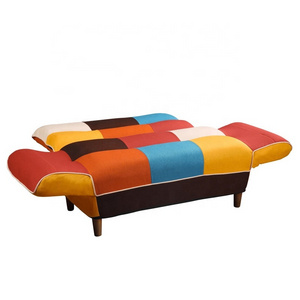 modern  design 3 in 1 single seater sleeper upholstered  colorful couch corner sofa come bed with price