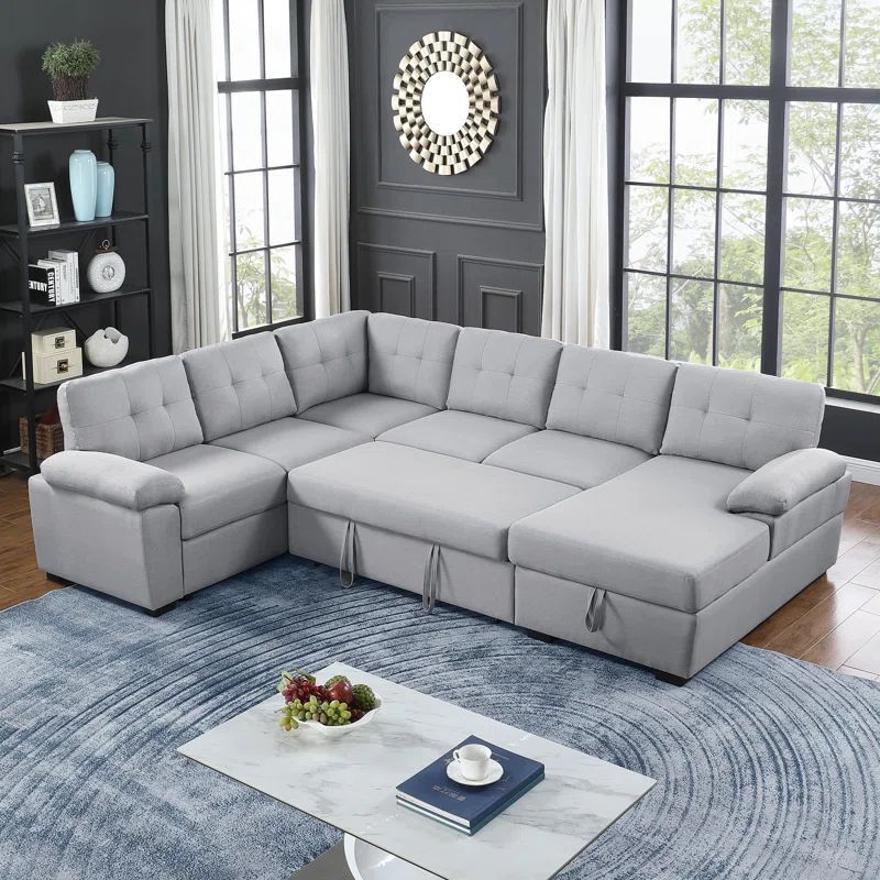 Sofa Bed Set Furniture 2023 Pull Out Corner Futon Sectional Sofa Beds Convertible With Storage